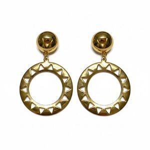 Vintage Gold Tone Hoop Clip On Earrings